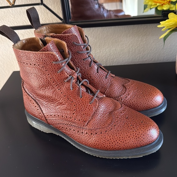 DR. MARTENS Brown Leather Side Zip Ankle Boots - Picture 2 of 14